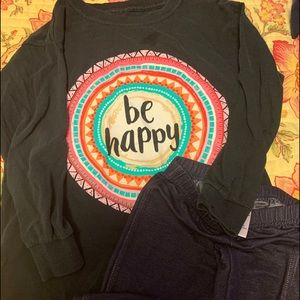 Black top with Jean leggings